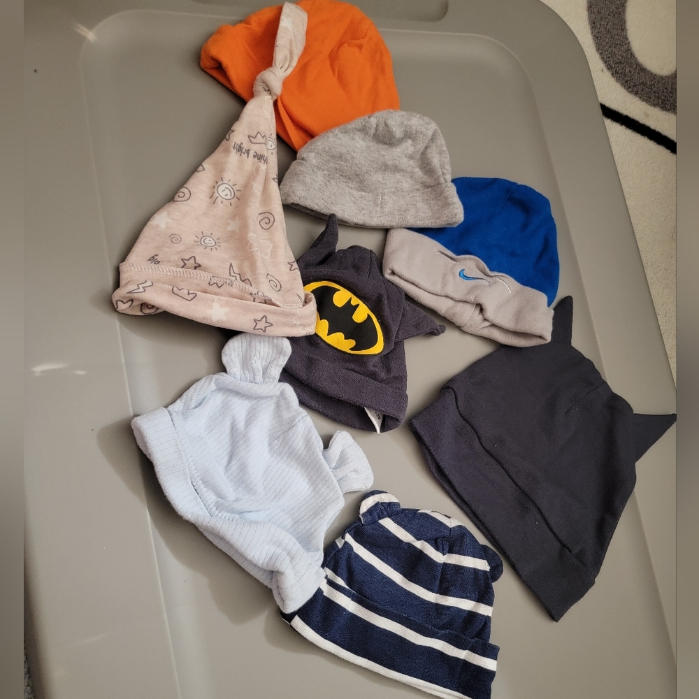 Pack of 8 assorted baby boys hats